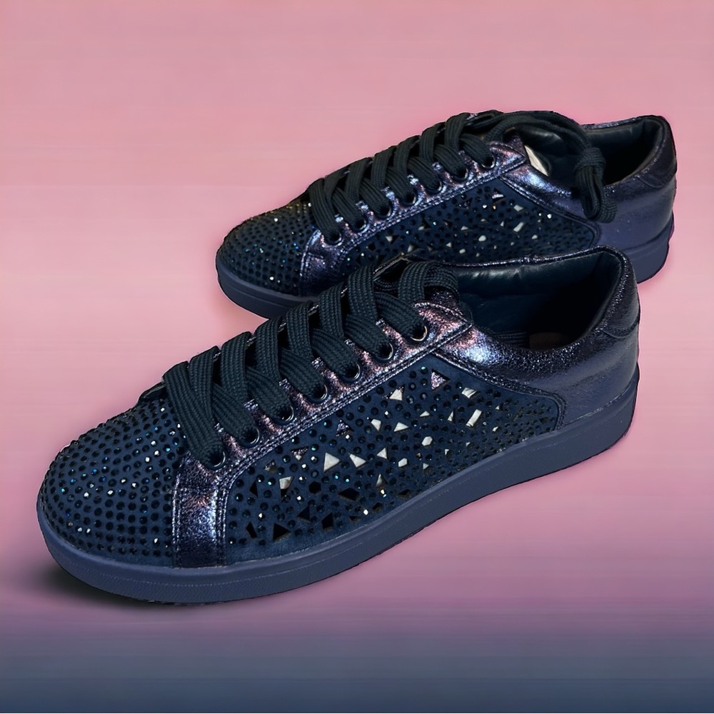 LADY COUTURE RHINESTONE SNEAKER-NAVY